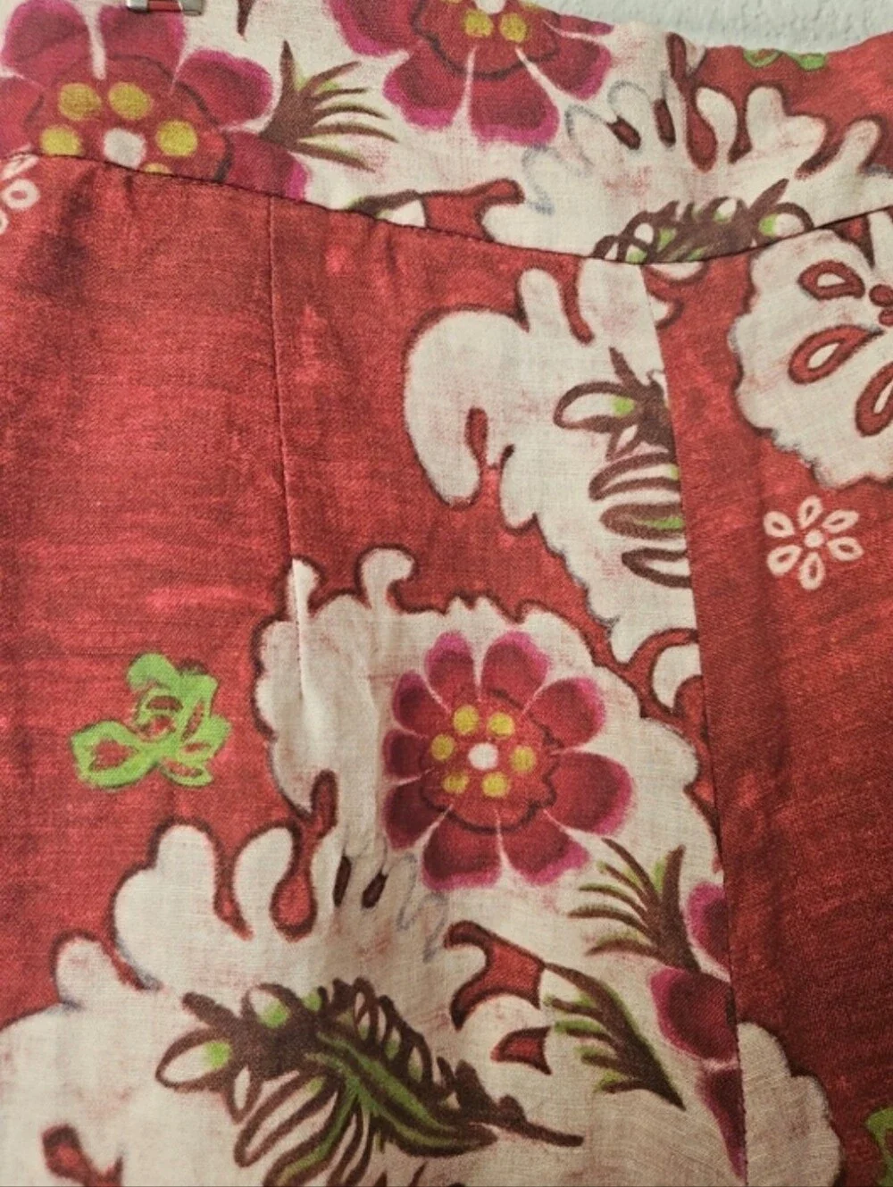 zara linen floral wide lsg pants . xsmall